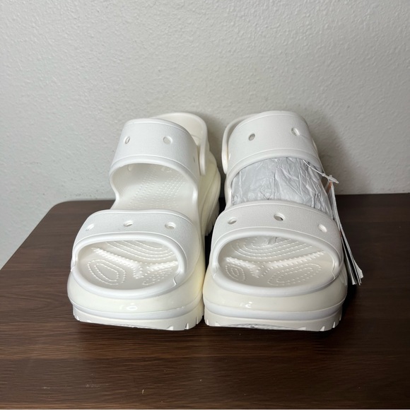 NEW Crocs White Mega Crush Double Strap Slingback Platform Sandals Size 9 - Picture 4 of 7